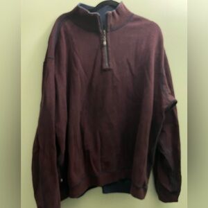 Big & Tall Tommy Bahama Flipshore Half-Zip Reversible Sweatshirt Sz 3XL 28” PTP